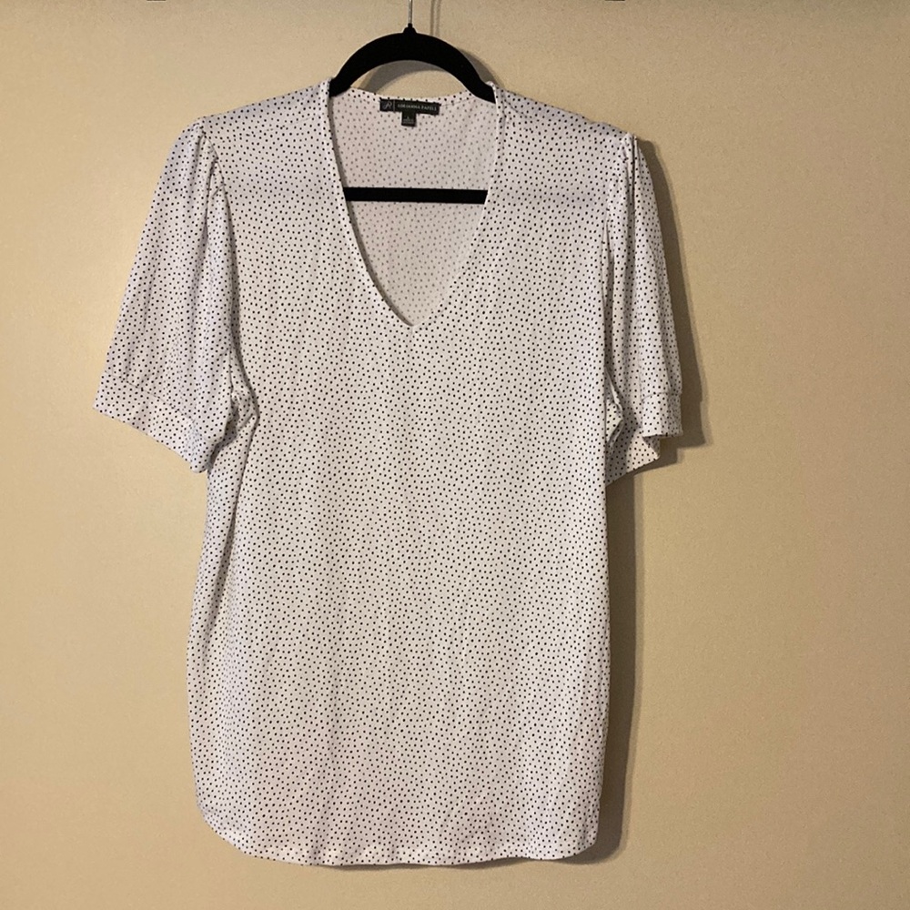 Adrianna Papell White with black dots Fitted Blouse